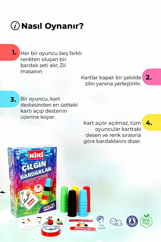 Oyuncak Çılgın Bardaklar Oyunu, Hızlı bardaklar, Süper Bardaklar Kutu Aktivite Oyunu