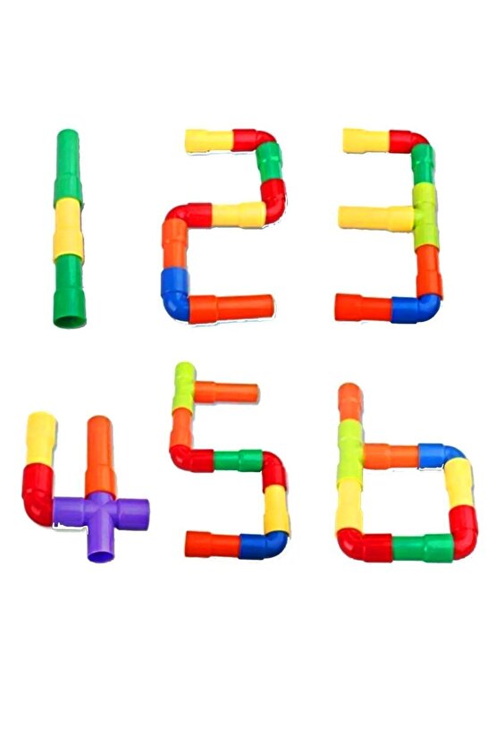 Boru Oyuncak 72 Parça Tekerlekli Boru Blok Seti Boru Zeka Eğitici Bloklar Motor Beceri Kordinasyon