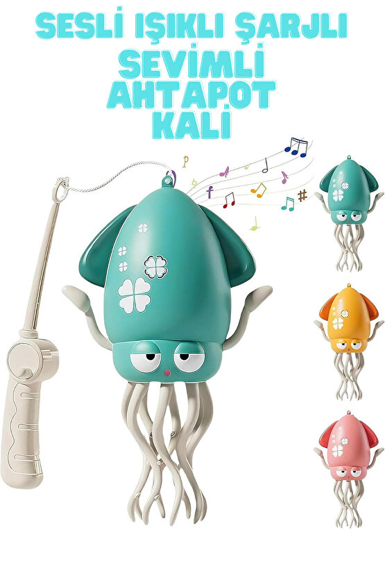 Dans Eden Ahtapot Müzikli LED Işıklı Oyuncak Şarjlı Hareketli ve Kolları Dans Eden Aktivite Seti +1