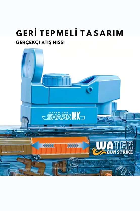 Oyuncak Şarjlı Işıklı Tam Otomatik Ateş Efektli Dürbünlü Gerçekçi Su Tabancası