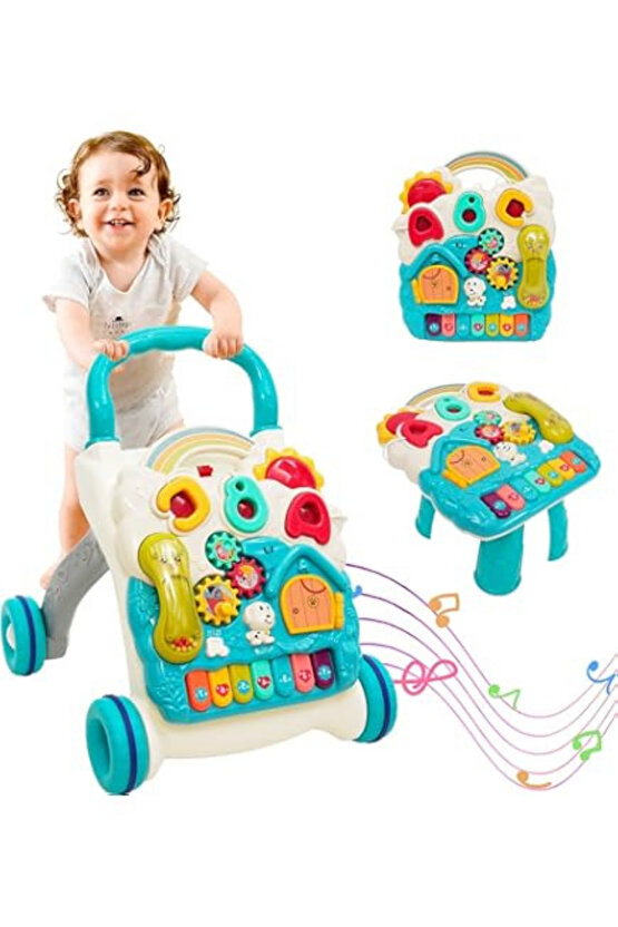 Yürümeye Yardımcı Aktivite Masalı Sesli Piyanolu 4in1 Bebek Yürüteci
