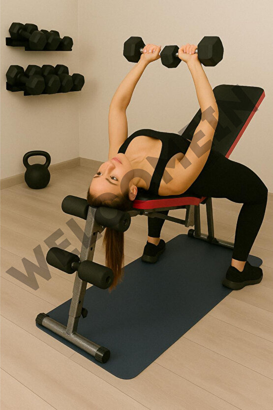 Ev ve Spor Salonlarına Uygun Çok Fonksiyonlu Katlanabilir Ağırlık Ve Mekik Sehpası Fitness Kardiyo