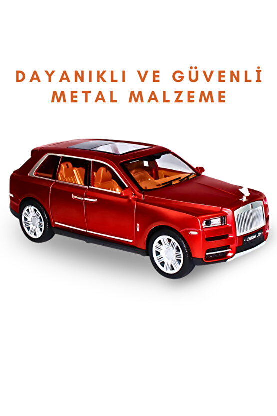 Çek-Bırak Lüks RR Buhar Çıkaran Sesli Işıklı Kapıları ve Bagajı Açılabilen Oyuncak Araç Die-Cast