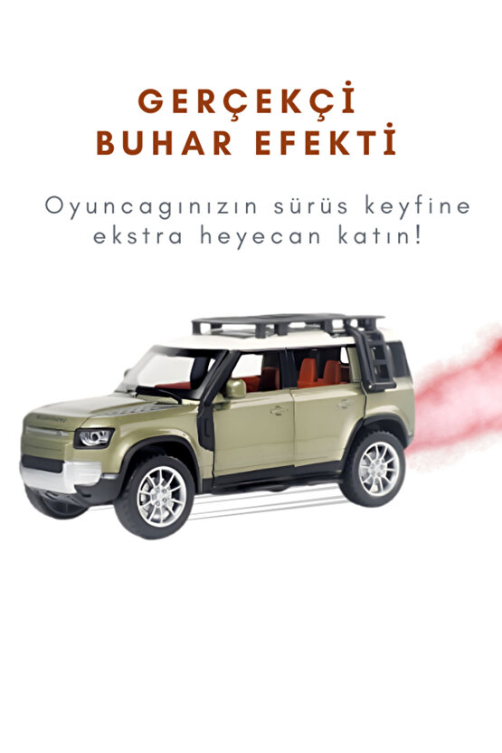 Çek-Bırak Lüks Range, Buhar Çıkaran Sesli Işıklı Kapıları ve Bagajı Açılabilen Oyuncak Araç Die-Cast