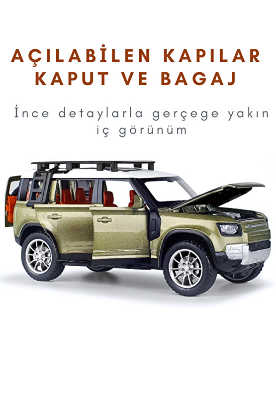Çek-Bırak Lüks Range, Buhar Çıkaran Sesli Işıklı Kapıları ve Bagajı Açılabilen Oyuncak Araç Die-Cast
