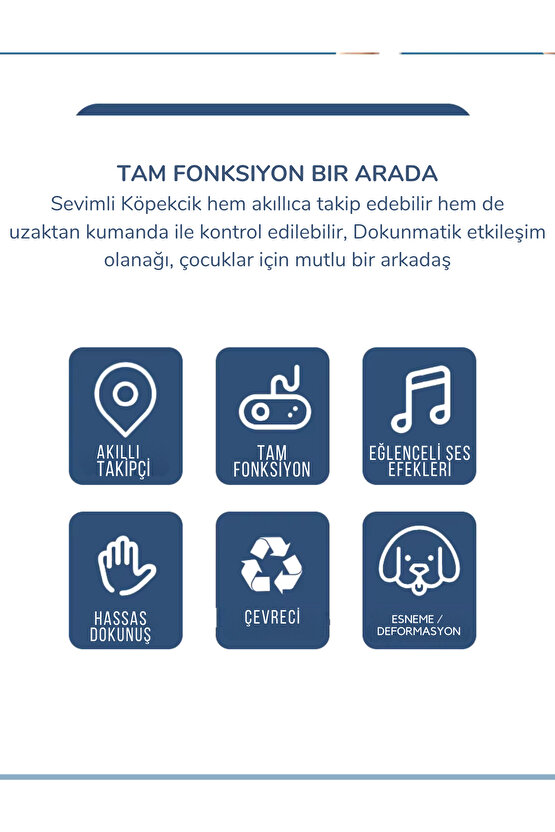 Oyuncak Uzaktan Kumandalı Işıklı ve Sesli Sevimli Akıllı Köpek Uzayıp Kısalabilen Aktivite Oyuncağı