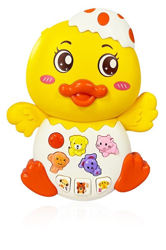 Oyuncak Işıklı ve Müzikli 3 Modlu 4 Farklı Hayvan Sesi ve Melodi Çalan Eğitici Tırtıl Ördek Piyanosu