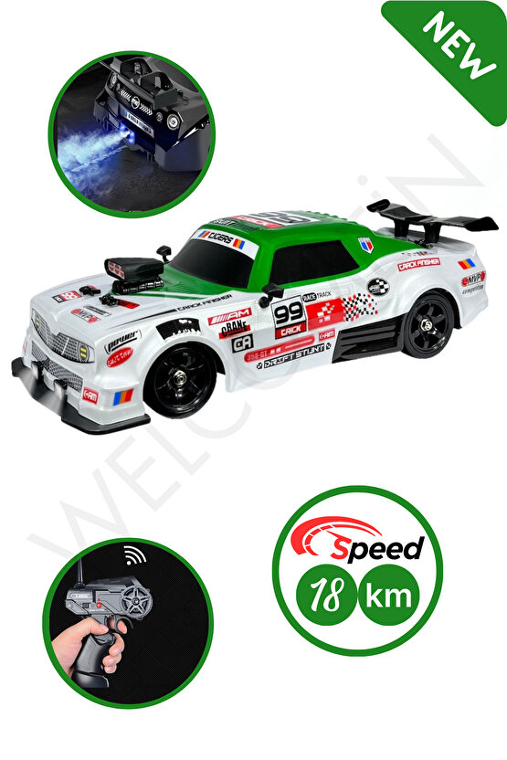 Oyuncak 2.4 GHZ Uzaktan Kumandalı Şarjlı 1:16 4X4 Buhar Atan Sesli ve Işıklı Drift ve Yarış Arabası