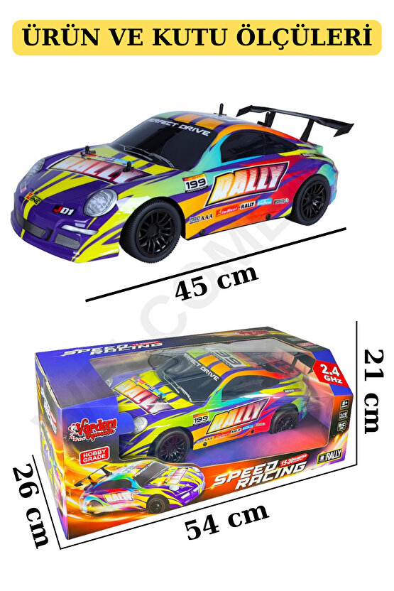 Oyuncak 2.4Ghz Uzaktan Kumandalı 1:10 Ölçek Şarjlı Dev Boy RC Ralli Araba
