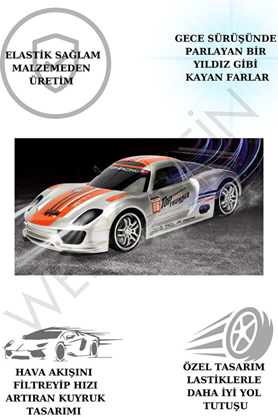 Oyuncak Kutulu Uzaktan Kumandalı Şarjlı Işıklı 1:12 Ralli Arabası