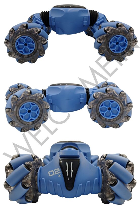 Oyuncak 2.4 GHz Bilekten ve Uzaktan Kumandalı Işıklı 4X4 Çift Kumandalı Akrobat Araba