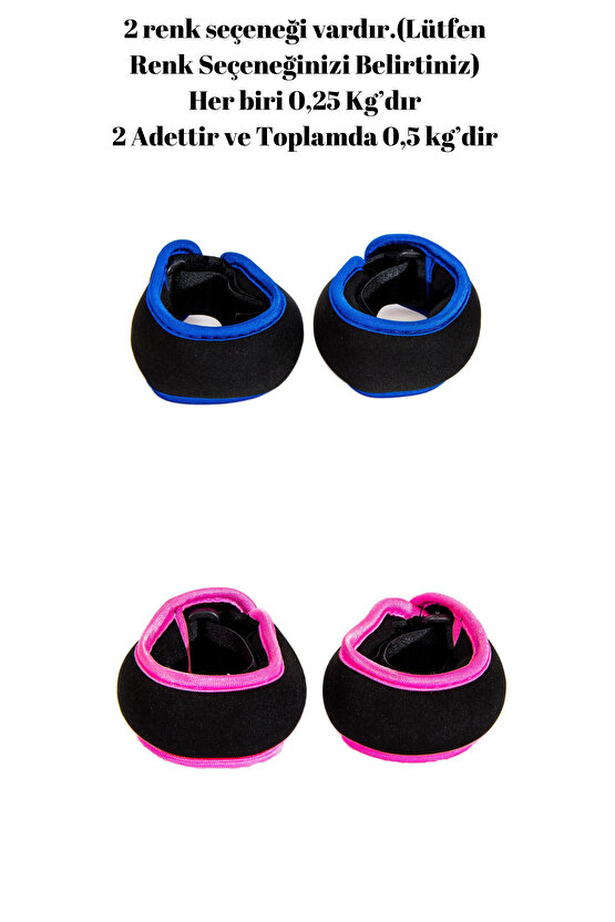 Neopren 0,5kg 0,25x2 Adet El Ve Ayak Ağırlığı Bileklik Fitness Kardiyo Koşu Fizik Tedavi