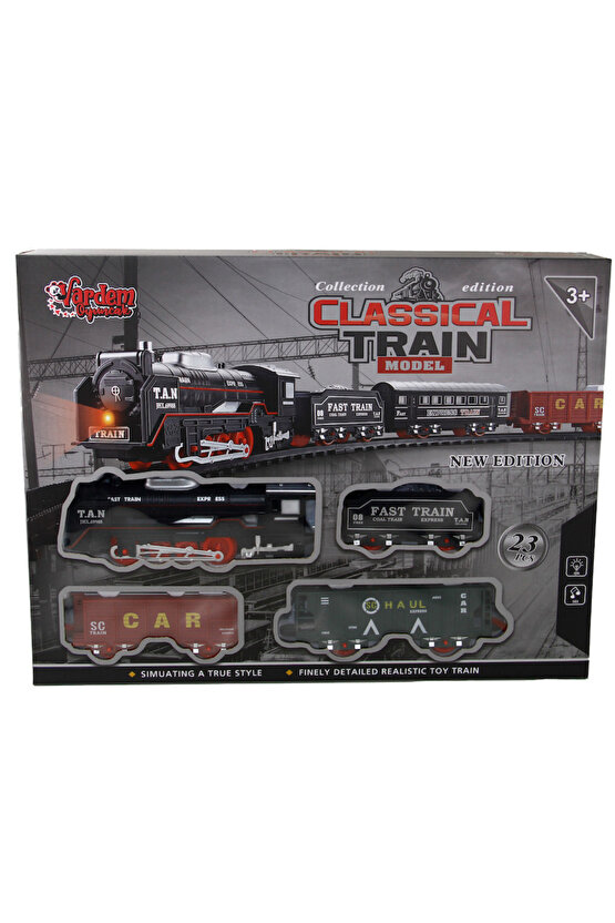 Klasik Classic Model Çocuklar için Yılbaşı Noel Hediye Oyuncak 23 Parça Tren Seti