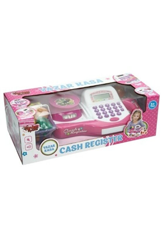 Terazili Sesli Işıklı Market Kasa Seti Orta Boy Yazar Kasa Aksesuarlı