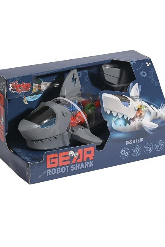 Müzikli Sesli Işıklı Şeffaf Robot Köpek Balığı