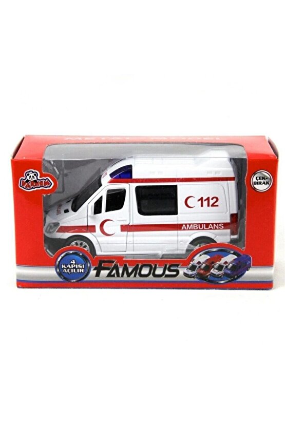 Çekbırak Işıklı Sesli Ambulans, Polis, Itfaiye Ve Jandarma 1:30 Ölçek Oyuncak Araba