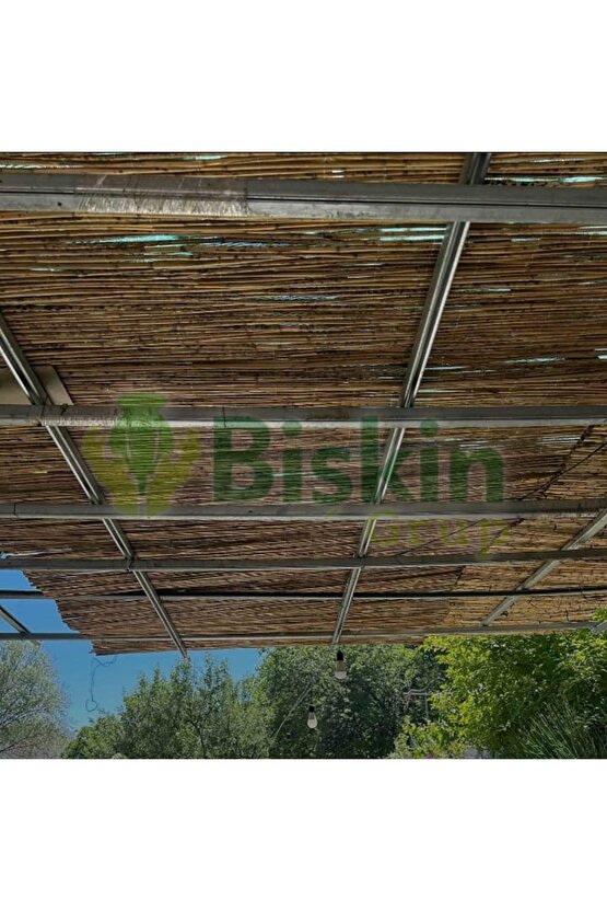 2.5 Metre X 5  Metre Bambu Kamış Hasır Çit , Bahçe Balkon Gölgelik vb. Dekorasyon Doğal