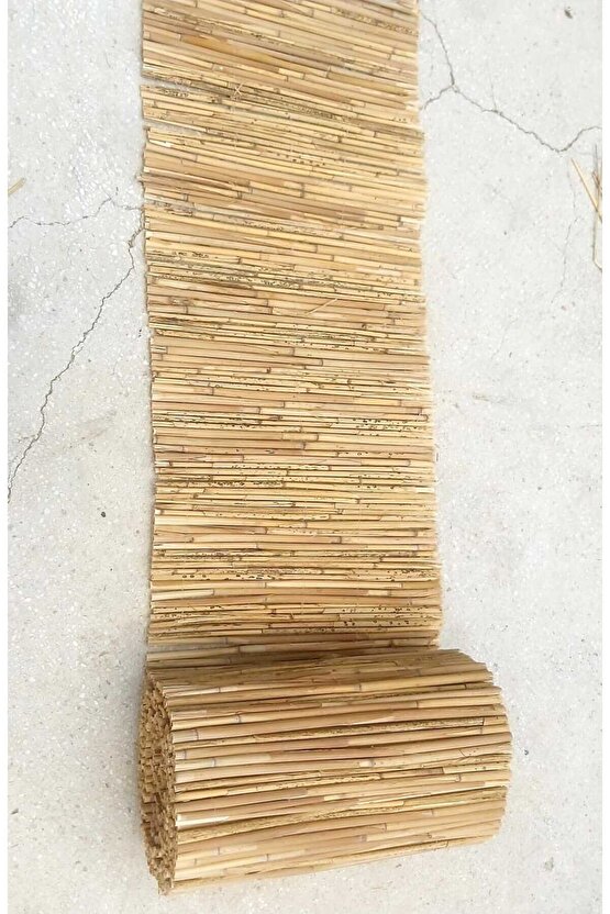50CM x 6METRE Doğal Bambu Kamış Çit, Hasır, Bahçe ve Balkon Deokarasyonu , Misina İpli Natural