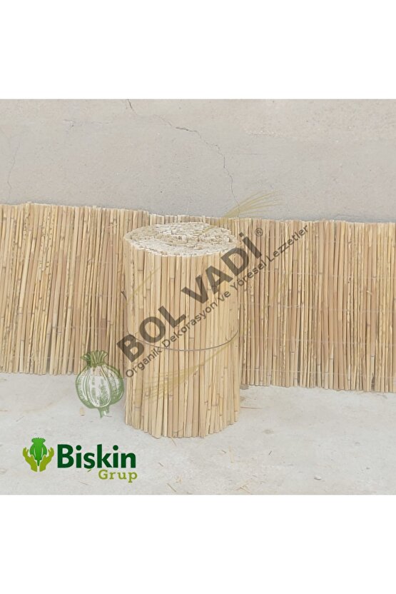 50CM x 6M Misina Ipli Doğal Bambu Kamış Çit,bahçe Çiti,balon Çiti,hasır Çit, Gölgelik