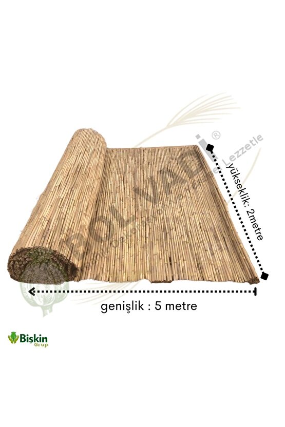 2x5 Telli Kamış Bambu Çit , Hasır Gölgelik,Balkon ve Bahçe Çiti