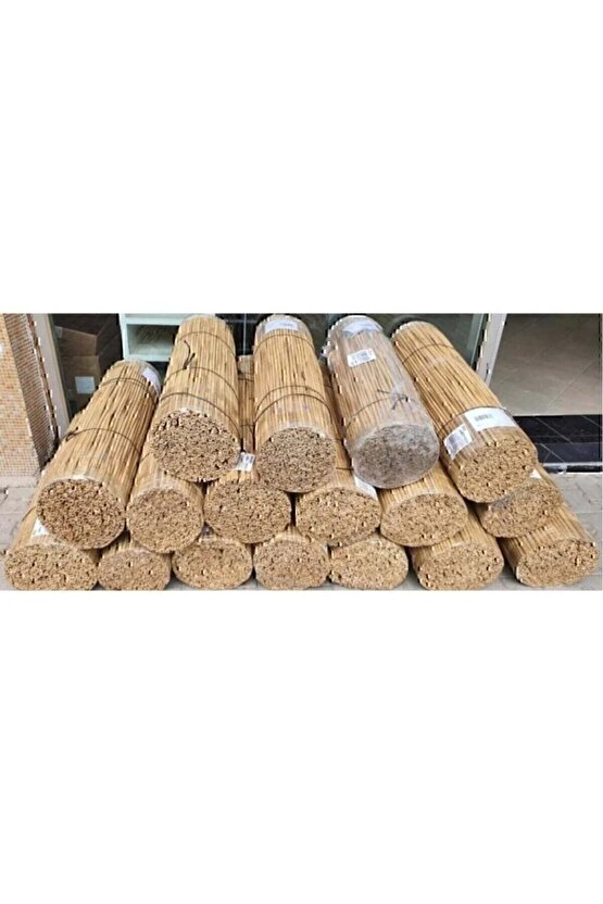 1m X 5m Hasır Kamış Çit Bambu Gölgelik Bahçe Dekor Misina Örgü Kamış