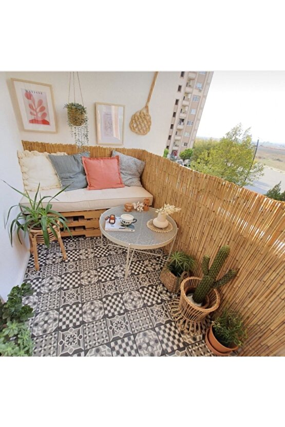 Doğal Bambu Kamış Hasır Çit Gölgelik 3 Metre X 5 Metre
