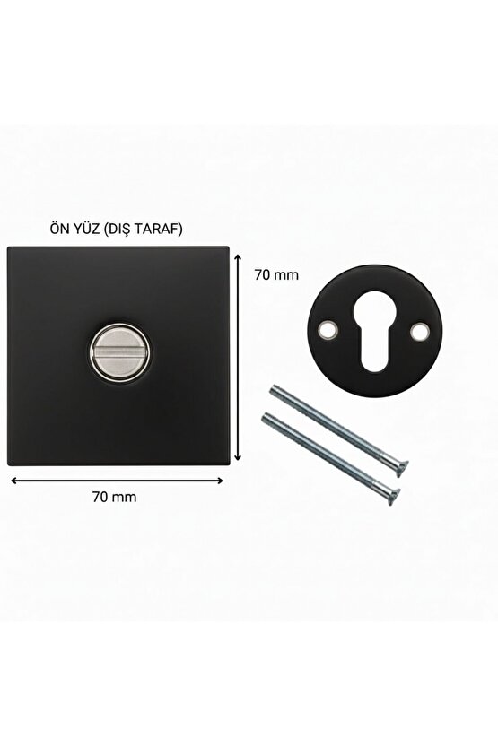 Çelik Kapı Rozet Aksesuarı SİYAH Kare