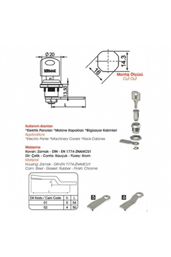 Sermak Mini Mandallı Kilit 219 1