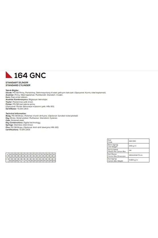 164 Gnc 90 Mm Standart Barel