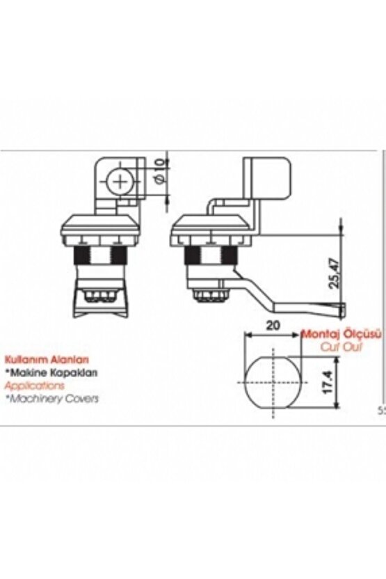 Sermak Asmalı Mandallı Kilit 203 2