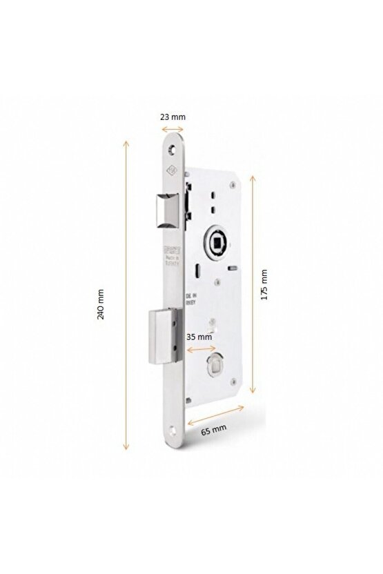 Gömme Kilit WC Oval 23 Mm Aynalı 35 Mm