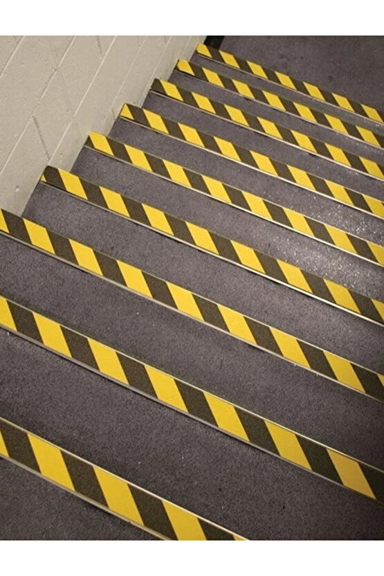 5 Adet Merdiven Ve Zemin Kaydırmaz Bant 50mm x 25mt Sarı Siyah