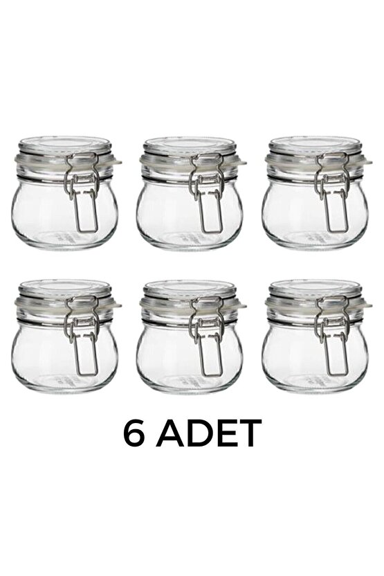 Korken 6 Adet Kapaklı Cam Kavanoz 13 Cl Contalı Çap: 7 Cm Yükseklik: 7 Cm Hava Geçirmez Kapak