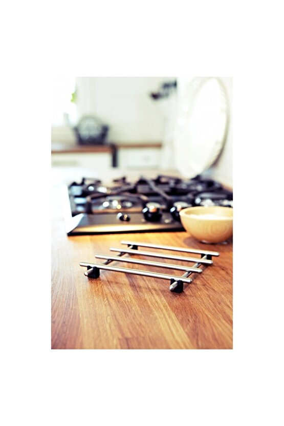 2 Adet Nihale 18x18 Cm İkea 2li Set Tencere Tava Altlığı Metal Altlık Paslanmaz Çelik