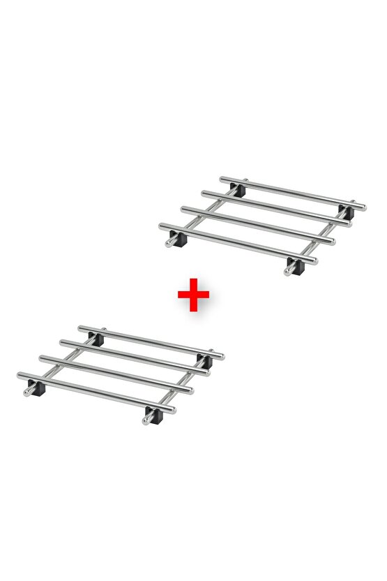 2 Adet Nihale 18x18 Cm İkea 2li Set Tencere Tava Altlığı Metal Altlık Paslanmaz Çelik