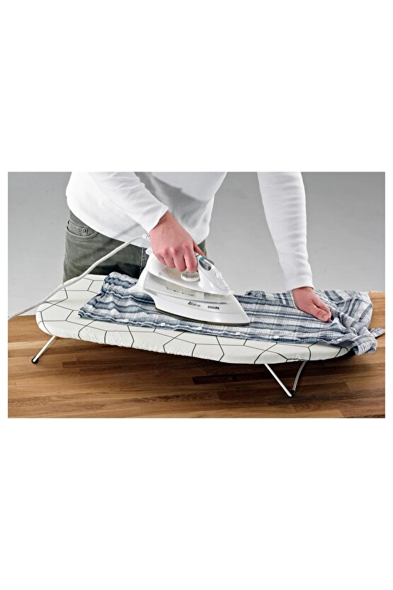 Mini Ütü Masası Uzunluk 73 cm + Katlanır Ayaklı Çamaşır Sepeti 50 Lt İkea Set