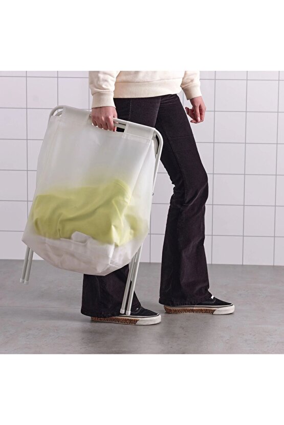 Ayaklı Çamaşır Sepeti Yükseklik: 60 cm Genişlik: 43 cm İkea Katlanabilir Kirli Sepeti Hacim: 50 Lt