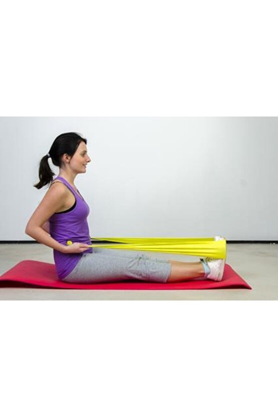 Maxi Pilates & Yoga Egzersiz Bandı , Theraband Sarı Renk(en Hafif) 1.5 Mt
