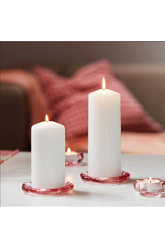 çiçek şeklinde mumluk, BLADFAGEL tealight mumluk, pembe, 3 cm,