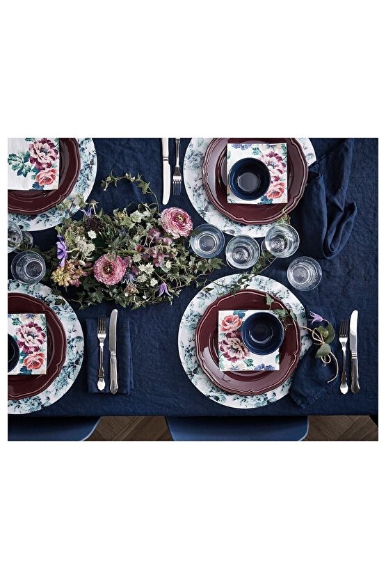 Üç Katlı 60 Adet 33x33 Cn Ticaret Çiçek Desenli Peçete