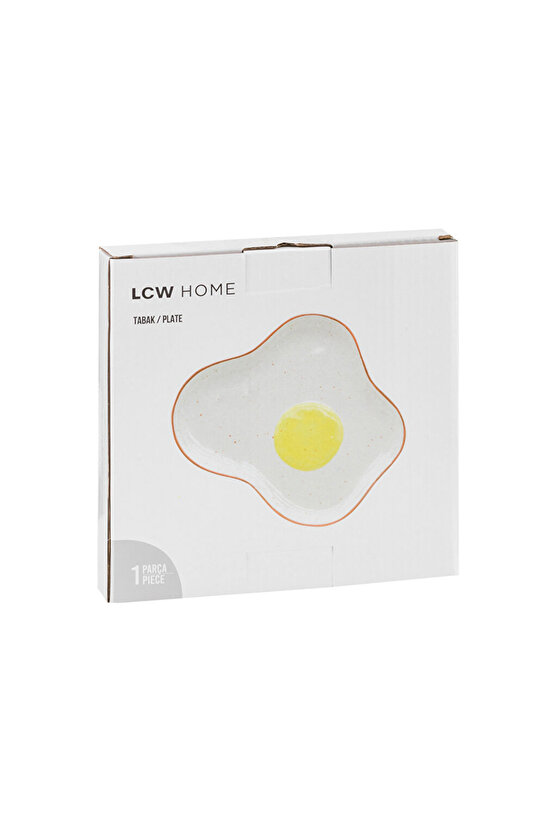 LC MA BELLA Beyaz Baskılı Seramik Sunum Tabağı 20 Cm