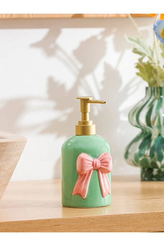 Karışık Fiyonk Desenli Seramik Sıvı Sabunluk