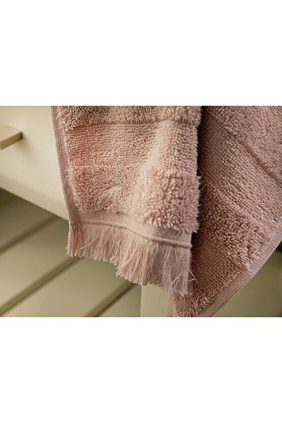 Adorn Pamuklu Püsküllü El Havlusu 30x40 Cm Nude