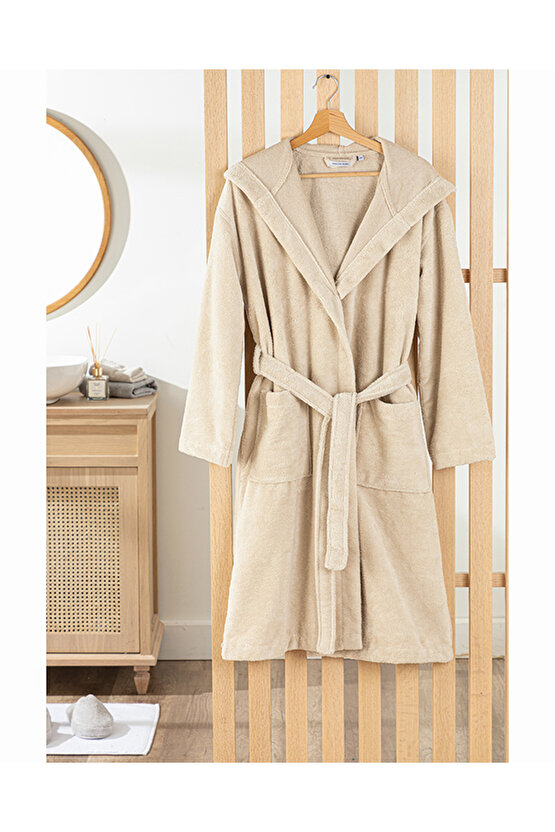 Softy Triga %100 Pamuklu Bornoz Bej