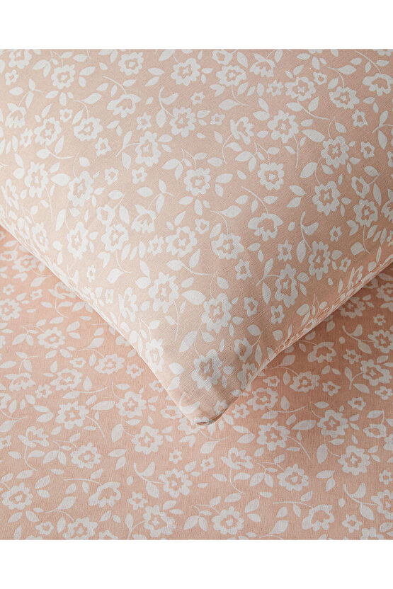 Lara Bloom Çift Kişilik Çarşaflı Nevresim Takımı 200x220 cm Pudra