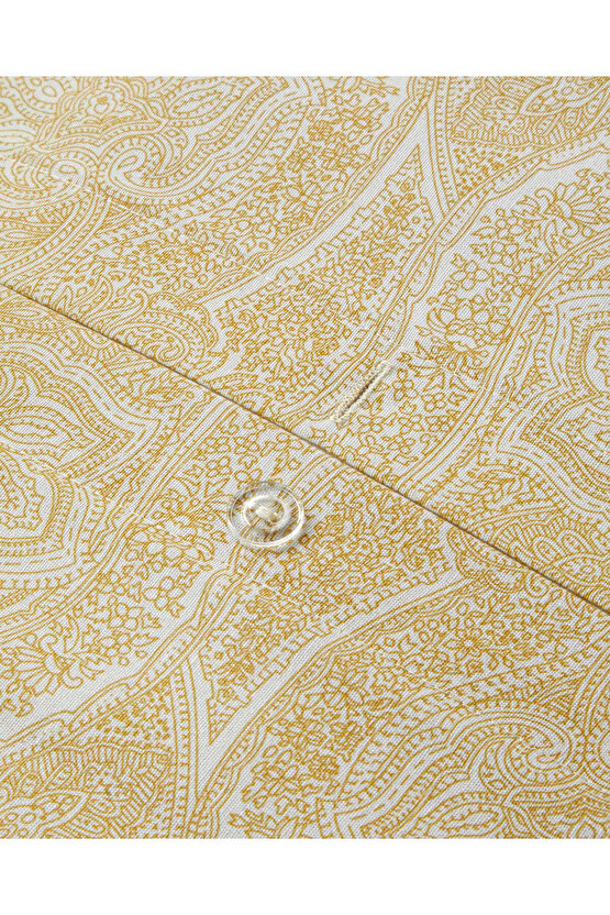 Bohemian Kolay Ütülenir Çift Kişilik Çarşaflı Nevresim Takımı 200x220 cm Hardal