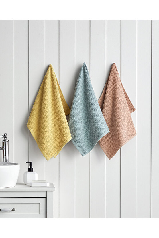 Grid Pamuk Yüz Havlusu 50x70 cm Hardal