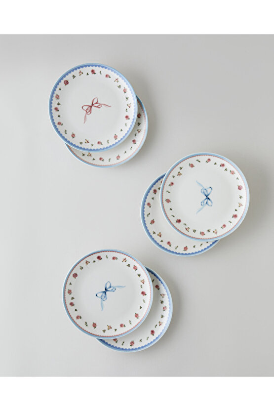 Maze Porselen 6lı Pasta Tabağı 19 cm Renkli