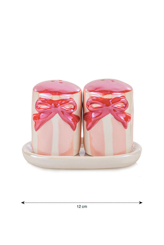 LCW HOME Pembe Fiyonk Baskılı Seramik Tuzluk Ve Biberlik