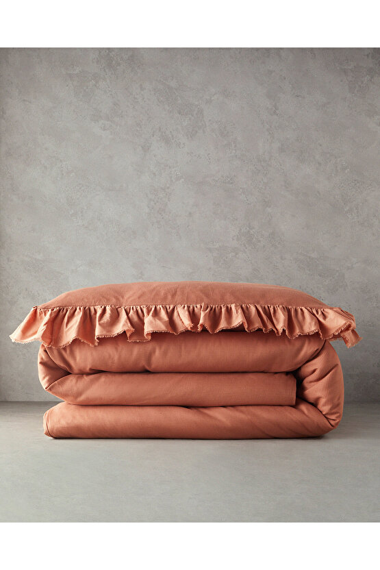 Blaze Tek Kişilik Nevresim Takımı Terracotta